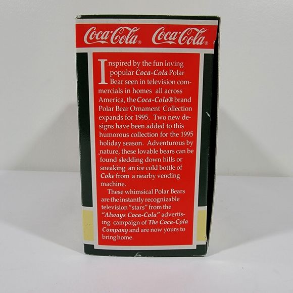 Coca Cola Skating Polar Bear Ornament with Box 1995 - Picture 3 of 5